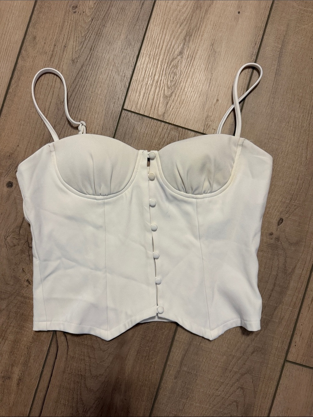 Princess Polly White Corset Top with Button Front